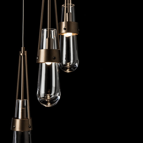Hubbardton Forge Link 5 Light Clear Glass Pendant Model: 131127-SKT-STND-89-ZM0434