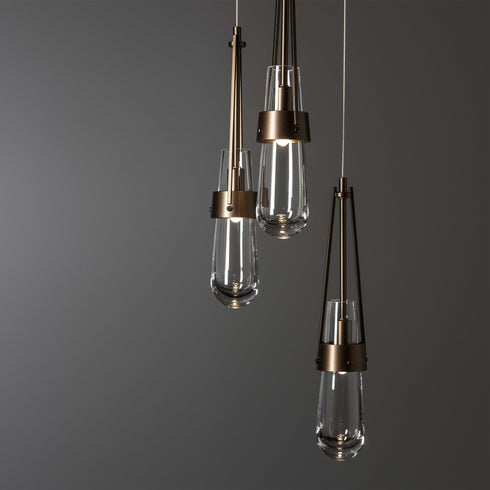Hubbardton Forge Link 5 Light Clear Glass Pendant Model: 131127-SKT-STND-89-ZM0434