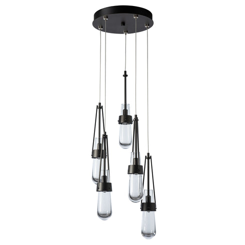 Hubbardton Forge Link 5 Light Clear Glass Pendant Model: 131127-SKT-STND-89-ZM0434
