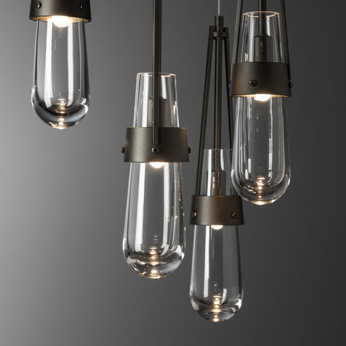 Hubbardton Forge Link 5 Light Clear Glass Pendant Model: 131127-SKT-STND-89-ZM0434