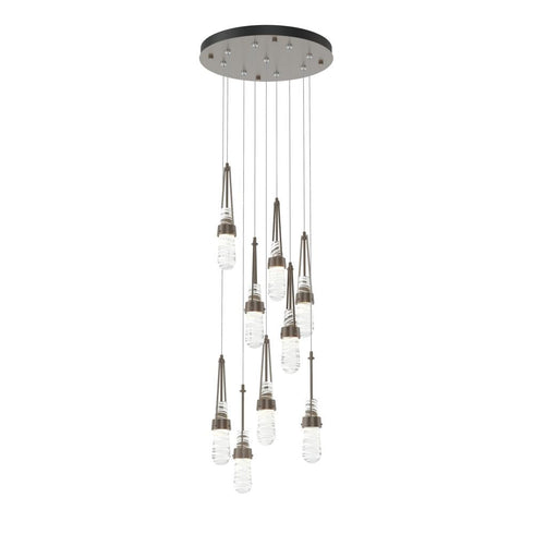 Hubbardton Forge Link 9 Light Blown Glass Round Pendant Model: 131100-SKT-STND-85-YG0434