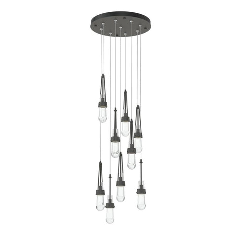 Hubbardton Forge Link 9 Light Clear Glass Round Pendant Model: 131108-SKT-STND-85-ZM0434