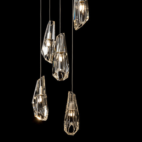 Hubbardton Forge Luma 5 Light Pendant Model: 131121-SKT-LONG-89-CR