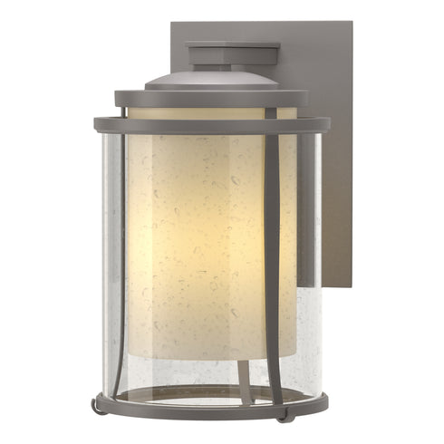Hubbardton Forge Meridian Large Outdoor Sconce in Coastal Oil Rubbed Bronze Finish Model: 305615-SKT-14-ZS0283