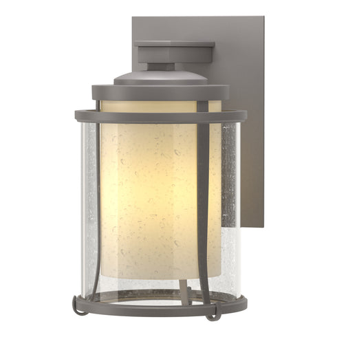 Hubbardton Forge Meridian Small Outdoor Sconce in Coastal Oil Rubbed Bronze Finish Model: 305605-SKT-14-ZS0296
