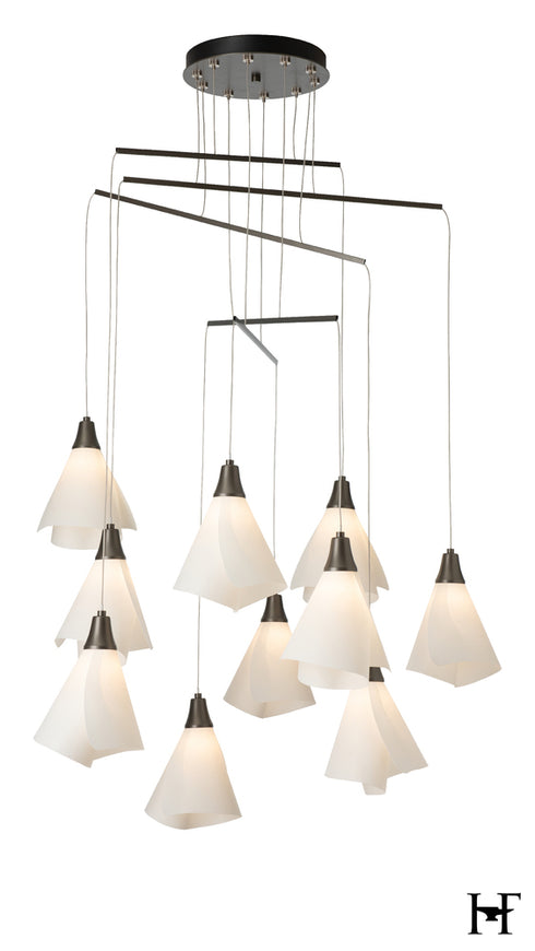 Hubbardton Forge Mobius 10 Light Mobile Pendant in Dark Smoke Finish Model: 131152-SKT-STND-07-SH1987