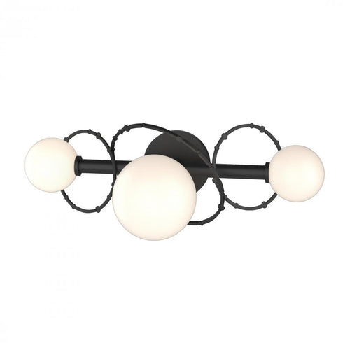 Hubbardton Forge Olympus 3 Light Bath Sconce in Black Finish Model: 201360-SKT-10-GG0712
