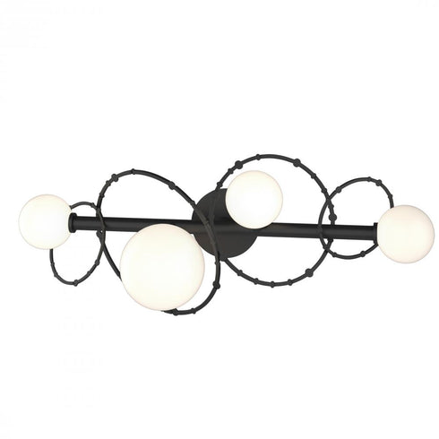 Hubbardton Forge Olympus 4 Light Bath Sconce in Black Finish Model: 201361-SKT-10-GG0712