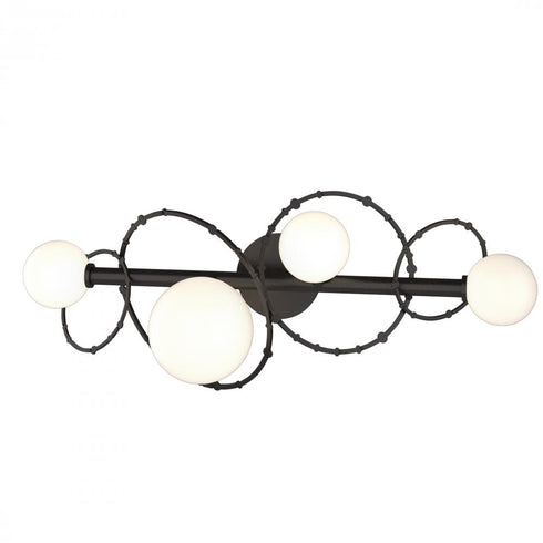 Hubbardton Forge Olympus 4 Light Bath Sconce in Black Finish Model: 201361-SKT-10-GG0712