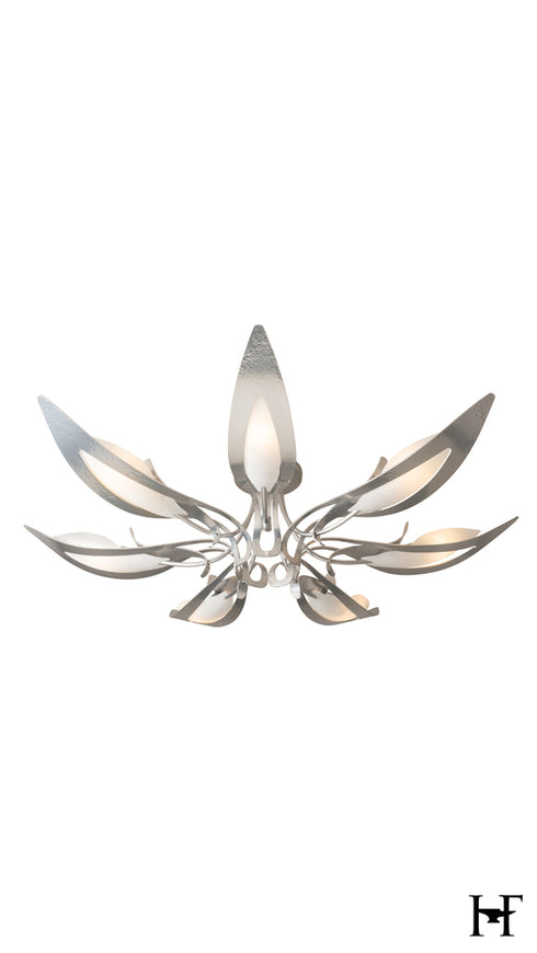 Hubbardton Forge Parasol 7 Light Semi Flush in Sterling Finish Model: 121320-SKT-85-BB0823