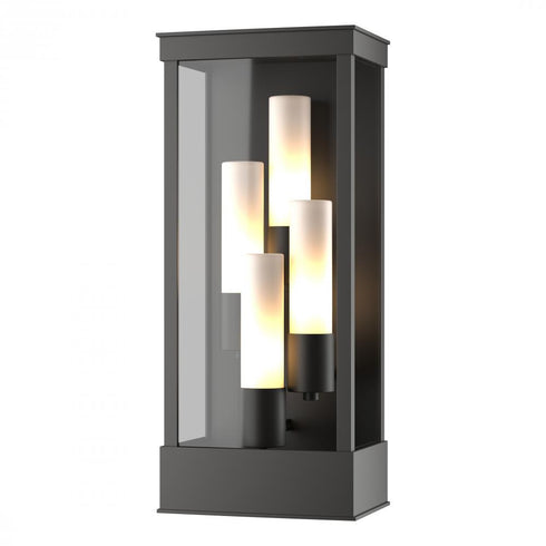Hubbardton Forge Portico Large Outdoor Sconce in Coastal Oil Rubbed Bronze Finish Model: 304330-SKT-14-GG0392