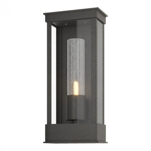 Hubbardton Forge Portico Small Outdoor Sconce in Coastal Oil Rubbed Bronze Finish Model: 304320-SKT-14-GG0392