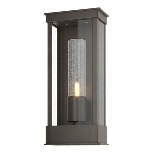 Hubbardton Forge Portico Small Outdoor Sconce in Coastal Oil Rubbed Bronze Finish Model: 304320-SKT-14-GG0392