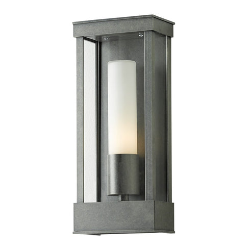 Hubbardton Forge Portico Small Outdoor Sconce in Coastal Oil Rubbed Bronze Finish Model: 304320-SKT-14-GG0392