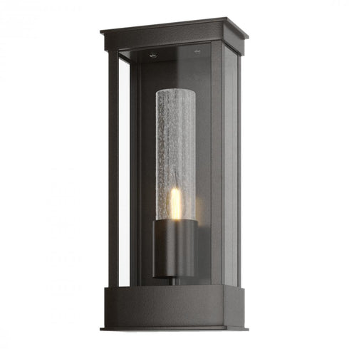 Hubbardton Forge Portico Small Outdoor Sconce in Coastal Oil Rubbed Bronze Finish Model: 304320-SKT-14-GG0392