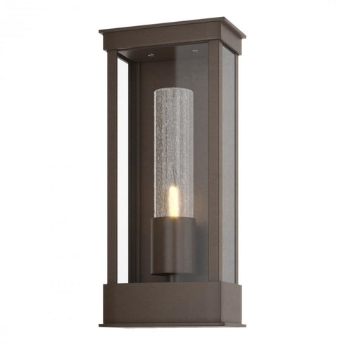 Hubbardton Forge Portico Small Outdoor Sconce in Coastal Oil Rubbed Bronze Finish Model: 304320-SKT-14-GG0392