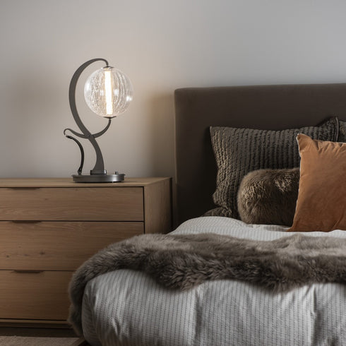 Hubbardton Forge Pression Table Lamp in Vintage Platinum Finish Model: 272102-LED-82-LK-CK0700