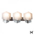 Hubbardton Forge Prisma 3 Light Bath Sconce in Sterling Finish Model: 201357-SKT-85-GG0816