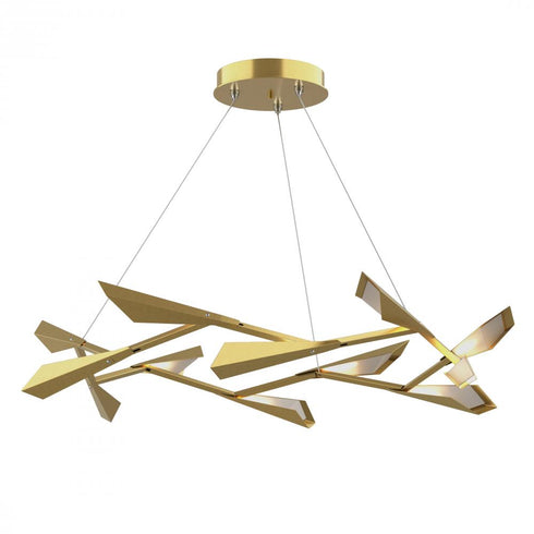 Hubbardton Forge Quill Large LED Pendant in Modern Brass Finish Model: 135005-LED-STND-86-86
