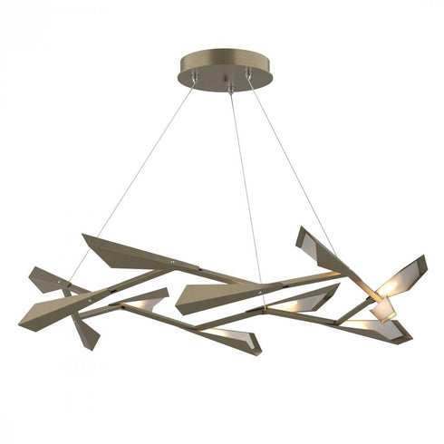 Hubbardton Forge Quill Large LED Pendant in Soft Gold Finish Model: 135005-LED-STND-84-84
