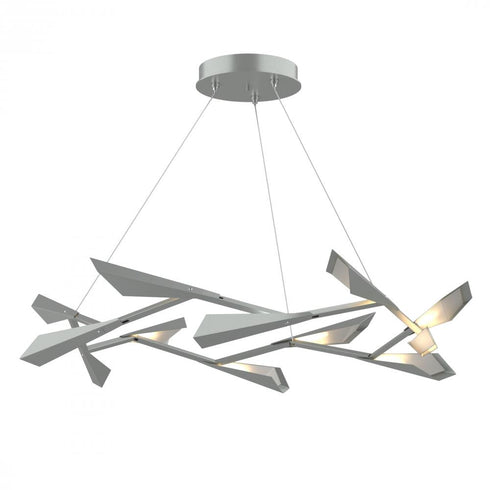 Hubbardton Forge Quill Large LED Pendant in Vintage Platinum Finish Model: 135005-LED-STND-82-82