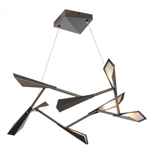 Hubbardton Forge Quill LED Pendant in Dark Smoke Finish Model: 135003-LED-STND-07-14