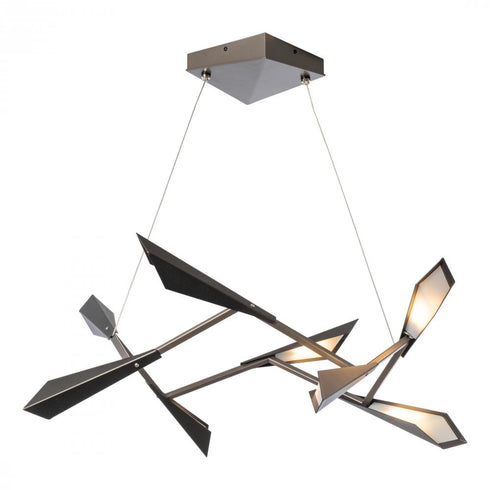 Hubbardton Forge Quill LED Pendant in Dark Smoke Finish Model: 135003-LED-STND-07-14