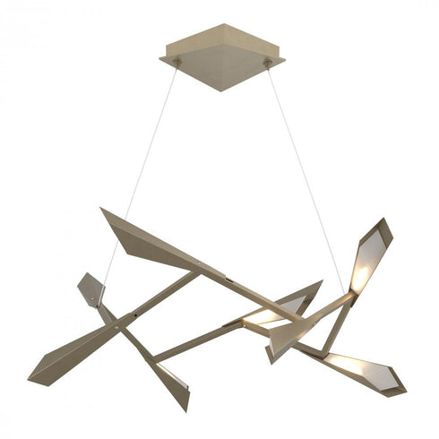 Hubbardton Forge Quill LED Pendant in Soft Gold Finish Model: 135003-LED-STND-84-84