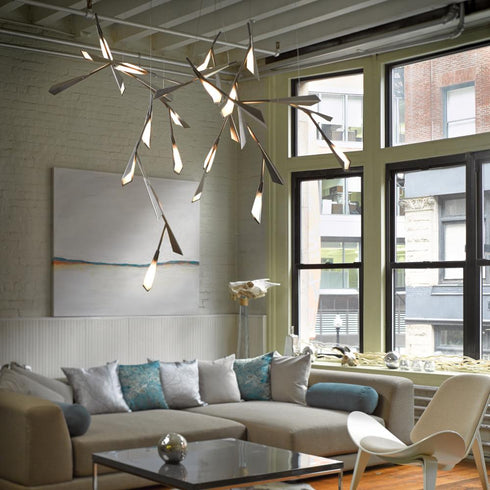 Hubbardton Forge Quill LED Pendant in Sterling Finish Model: 135001-LED-STND-85-85