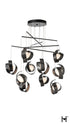 Hubbardton Forge Riza 10 Light Mobile Pendant ink Finish Model: 131158-SKT-STND-89-GG0711