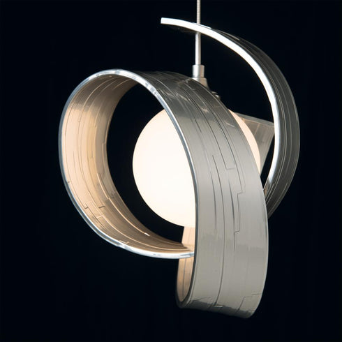 Hubbardton Forge Riza Low Voltage Mini Pendant in White Finish Model: 161186-SKT-STND-02-GG0711