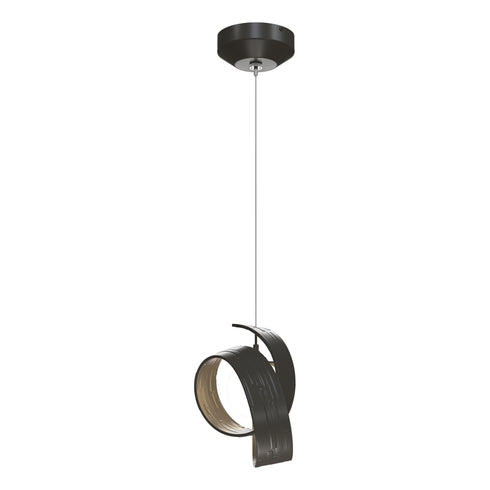Hubbardton Forge Riza Low Voltage Mini Pendant in White Finish Model: 161186-SKT-STND-02-GG0711