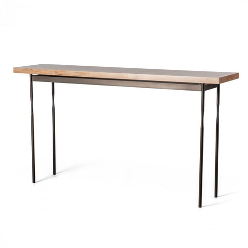 Hubbardton Forge Senza Wood Top Console Table in Dark Smoke Finish Model: 750121-07-M1