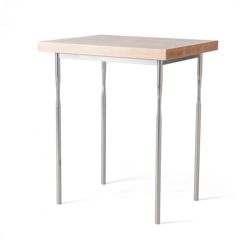 Hubbardton Forge Senza Wood Top Side Table in Sterling Finish Model: 750115-85-M1