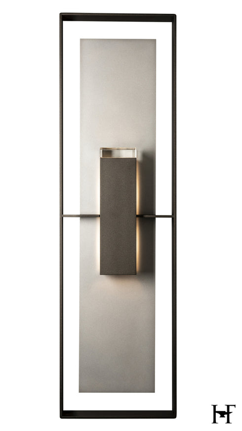 Hubbardton Forge Shadow Box Extra Tall Dark Sky Friendly Outdoor Sconce in Coastal Oil Rubbed Bronze Finish Model: 302668-SKT-14-78-ZM0851