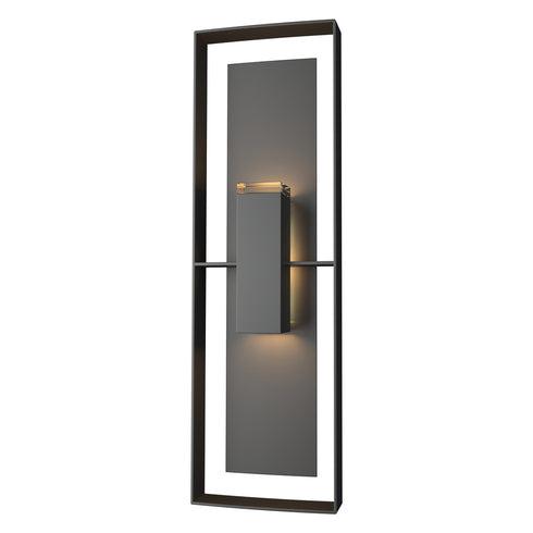 Hubbardton Forge Shadow Box Tall Outdoor Sconce in Coastal Oil Rubbed Bronze Finish Model: 302607-SKT-14-14-ZM0546