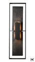 Hubbardton Forge Shadow Box Tall With Slate Dark Sky Friendly Outdoor Sconce in Coastal Black Finish Model: 302666-SKT-80-SL-ZM0850