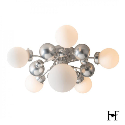 Hubbardton Forge Sprig 6 Light Semi Flush in Sterling Finish Model: 128716-SKT-85-GG0639