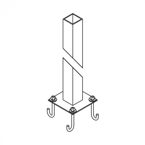 Hubbardton Forge Square Post Outdoor in Coastal Dark Smoke Finish Model: 390123-77
