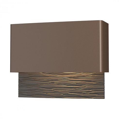 Hubbardton Forge Stratum Dark Sky Friendly LED Outdoor Sconce in Coastal Oil Rubbed Bronze Finish Model: 302630-LED-14-14