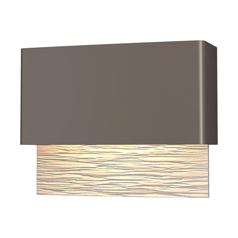 Hubbardton Forge Stratum Dark Sky Friendly LED Outdoor Sconce in Coastal Oil Rubbed Bronze Finish Model: 302630-LED-14-14
