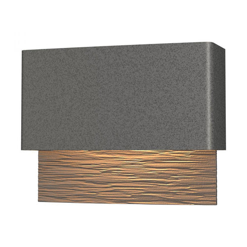 Hubbardton Forge Stratum Dark Sky Friendly LED Outdoor Sconce in Coastal Oil Rubbed Bronze Finish Model: 302630-LED-14-14