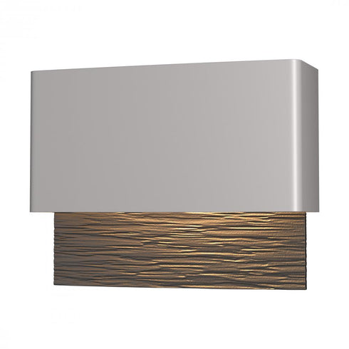 Hubbardton Forge Stratum Dark Sky Friendly LED Outdoor Sconce in Coastal Oil Rubbed Bronze Finish Model: 302630-LED-14-14