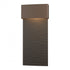 Hubbardton Forge Stratum Large Dark Sky Friendly LED Outdoor Sconce in Coastal Oil Rubbed Bronze Finish Model: 302632-LED-14-14