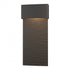 Hubbardton Forge Stratum Large Dark Sky Friendly LED Outdoor Sconce in Coastal Oil Rubbed Bronze Finish Model: 302632-LED-14-14