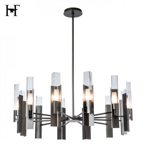 Hubbardton Forge Summit 12 Light Pendant in Dark Smoke Finish Model: 132047-SKT-MULT-07-ZM0828