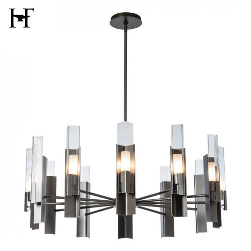 Hubbardton Forge Summit 12 Light Pendant in Dark Smoke Finish Model: 132047-SKT-MULT-07-ZM0828