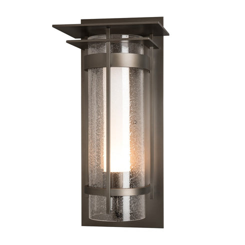Hubbardton Forge Torch with Top Plate Large Outdoor Sconce in Coastal Oil Rubbed Bronze Finish Model: 305998-SKT-14-ZS0656