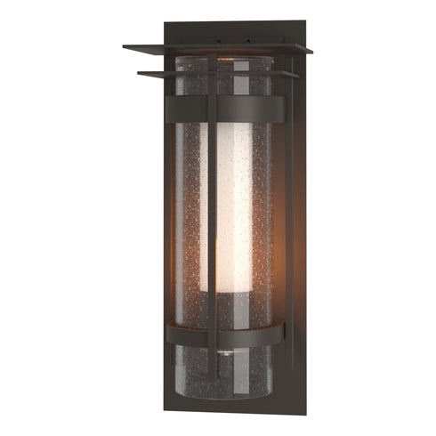 Hubbardton Forge Torch XL Outdoor Sconce with Top Plate in Coastal Oil Rubbed Bronze Finish Model: 305999-SKT-14-ZS0664
