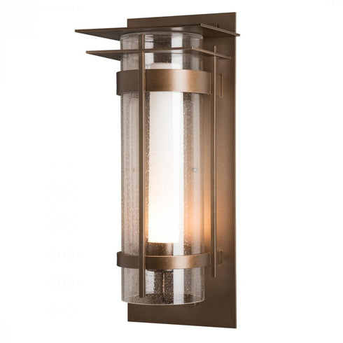 Hubbardton Forge Torch XL Outdoor Sconce with Top Plate in Coastal Oil Rubbed Bronze Finish Model: 305999-SKT-14-ZS0664
